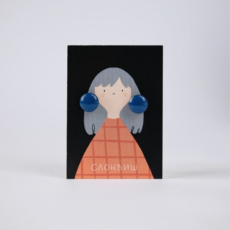 colorful earrings package design girl illustration
